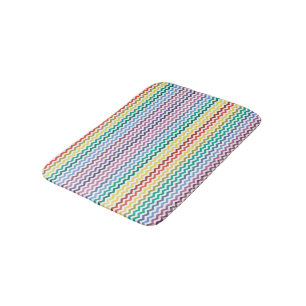 Bredd färgstark Zig Zag-design - Bath Mat Badrumsmatta