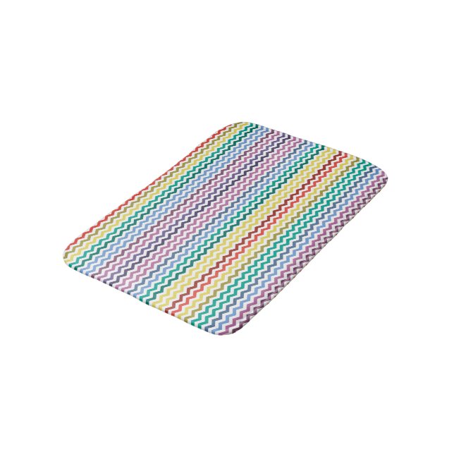 Bredd färgstark Zig Zag-design - Bath Mat Badrumsmatta (Vinklad)