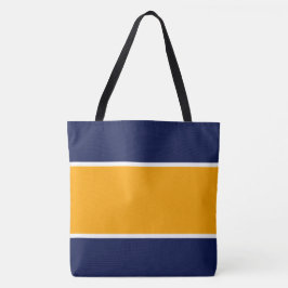 Bredd Gult av Orange Vit Rand på marinblått Tygkasse