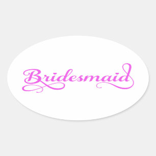 Bredd, rosa ord konsttextdesign för t-shirt ovalt klistermärke
