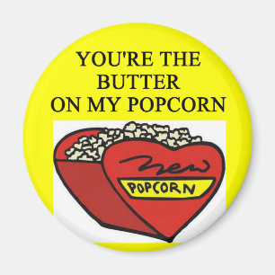 bredd smör på popcornälskare magnet
