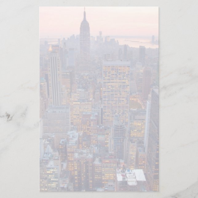 Bredd syn på Manhattan vid sunset Brevpapper (Framsida)
