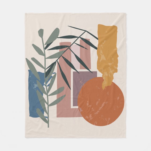 Bredda former och staplar fleecefilt (Framsidan)