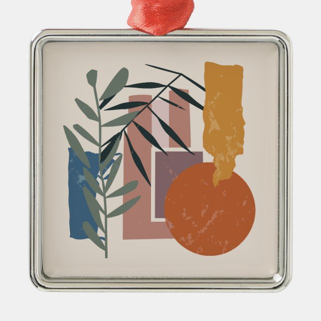 Bredda former och staplar julgransprydnad metall (Framsidan)