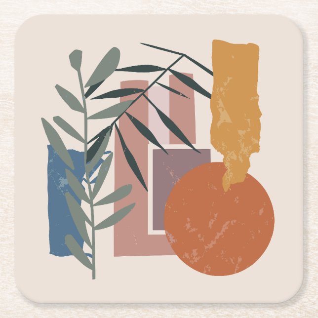 Bredda former och staplar underlägg papper kvadrat (Framsidan)