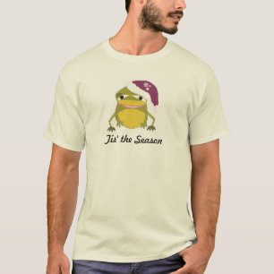 Bredmynta groda i en festlig hatt t shirt