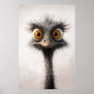 Bredögd Struts Serieteckning Porträtt Poster