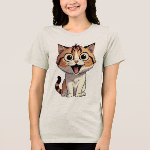 Bredögd Upphetsad Kattunge Tecknad Film T Shirt