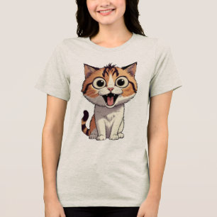 Bredögd Upphetsad Kattunge Tecknad Film T Shirt