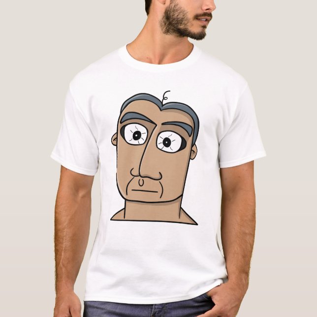 Bredögt minimalistporträtt t shirt (Framsida)