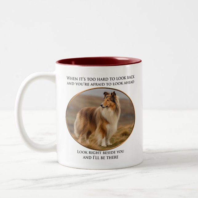 bredvid dig Collie Två-Tonad Mugg (Vänster)