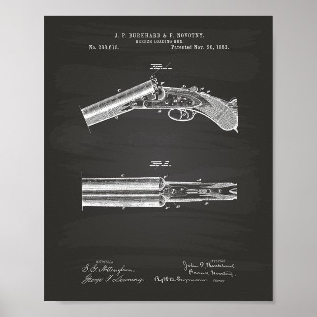 Breech Loading Gun 1883 Patent Art - kretskort Poster (Framsidan)