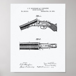Breech Loading Gun 1883 Patent Art - vit Papper Poster