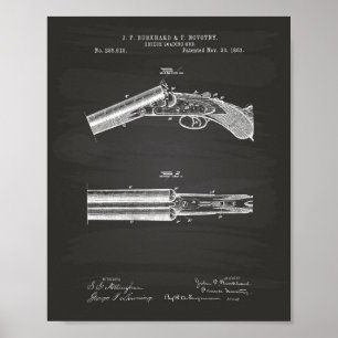 Breech som laddar patenterad konst för vapen 1883 poster