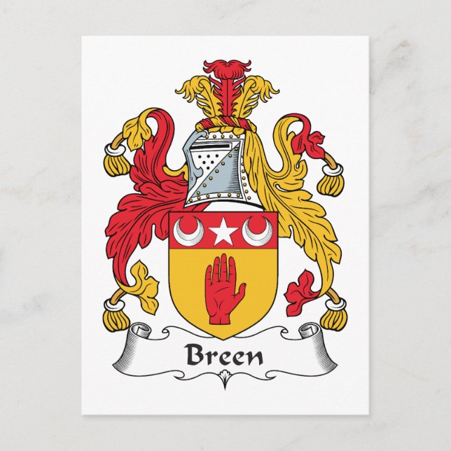 Breen Family Crest Vykort (Framsida)