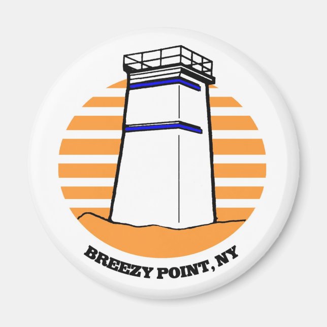 Breezy Point Lighthouse Fridge Magnet (Framsidan)