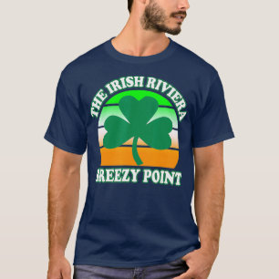 Breezy Point NY the Irish Riviera Shamrock Retro T Shirt