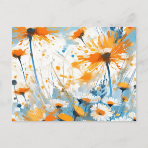 Breezy Wildblomma Fält i Orange Vykort