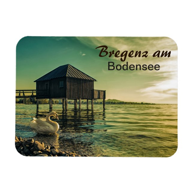 Bregenz am Bodensee Vintage Sunset Souvenir Magnet (Horisontell)