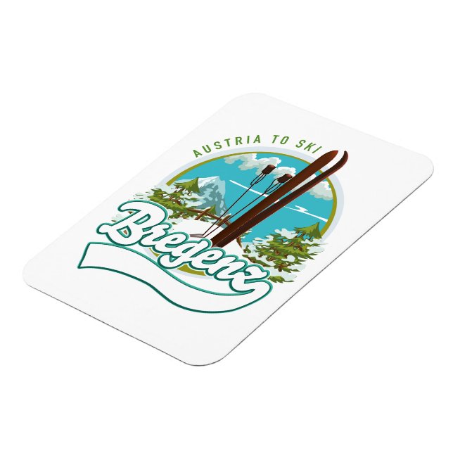 Bregenz Österrike skidlogo Magnet (Vänstra Sidan)