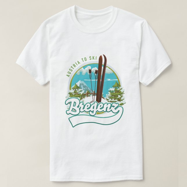 Bregenz Österrike skidlogo T Shirt (Design framsida)
