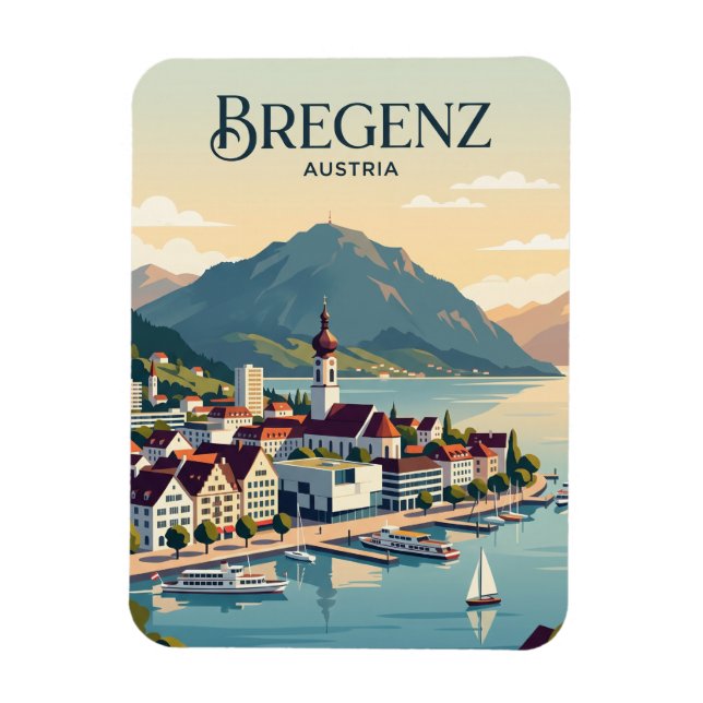 Bregenz Skyline Österrike Magnet (Vertikal)