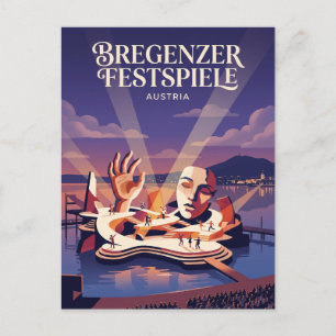 Bregenzer Festspiele Flytande scen Österrike Vykort