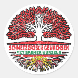 Bremen Bremer Schweizer Schweiz Baum Wurzel Flagge Runt Klistermärke