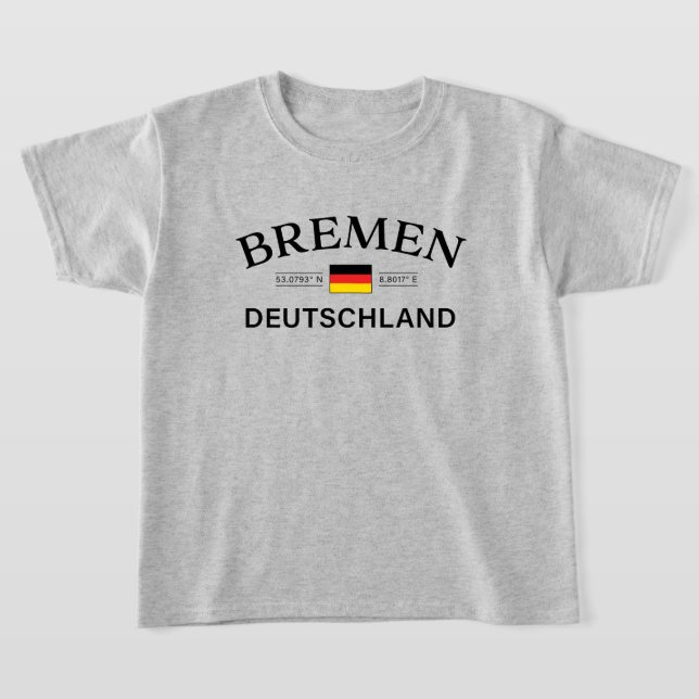 Bremen Deutschland Koordinates German Kids T Shirt (Laydown)