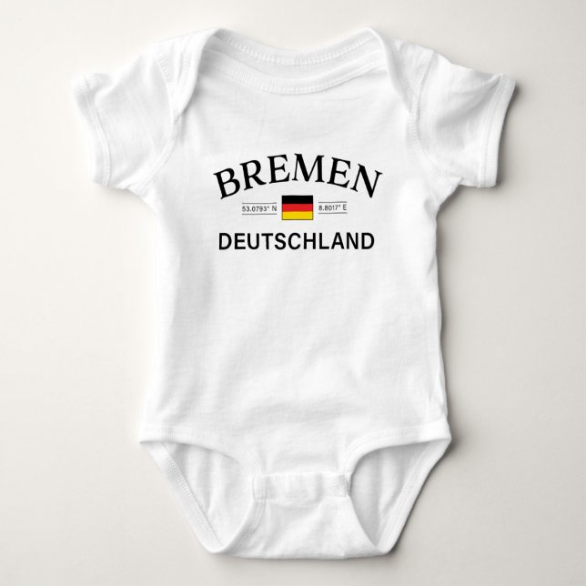 Bremen Deutschland Koordinates German T Shirt (Framsida)