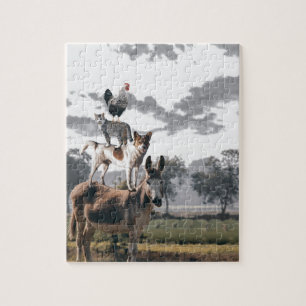 Bremen Musician Roligt Animal Story Pussel