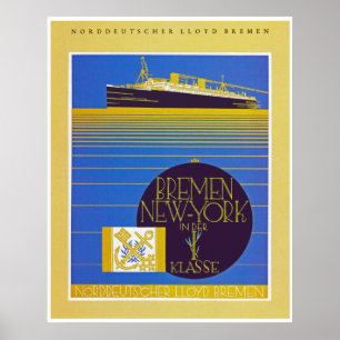Bremen - NewYork i der 1st Classe Poster