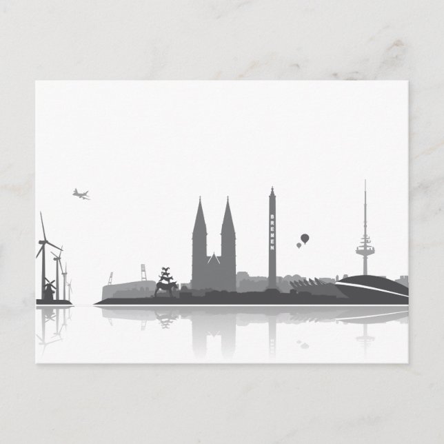 Bremen Skyline - Postkarte / Grußkarte Vykort (Framsida)