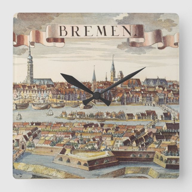 Bremen Tyskland, 1719 Fyrkantig Klocka (Framsida)