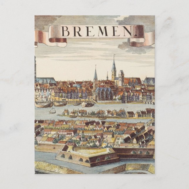 Bremen, Tyskland, 1719 Vykort (Framsida)