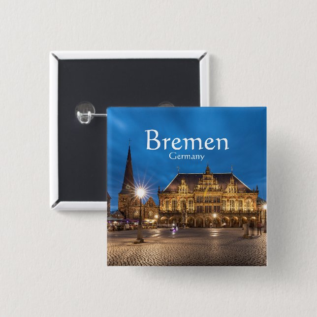 Bremen Tyskland Knapp (Framsida & baksida)