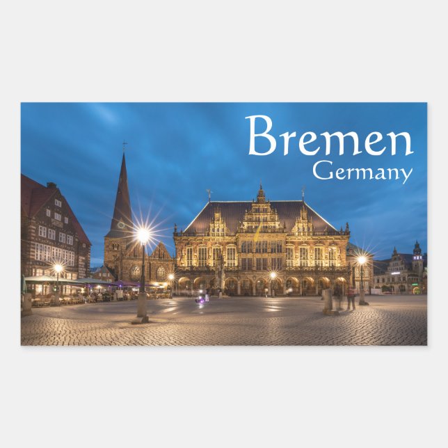 Bremen Tyskland Rektangulärt Klistermärke (Framsida)