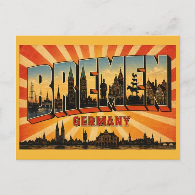 Bremen Tyskland Rolandstaty Vykort (Framsida)