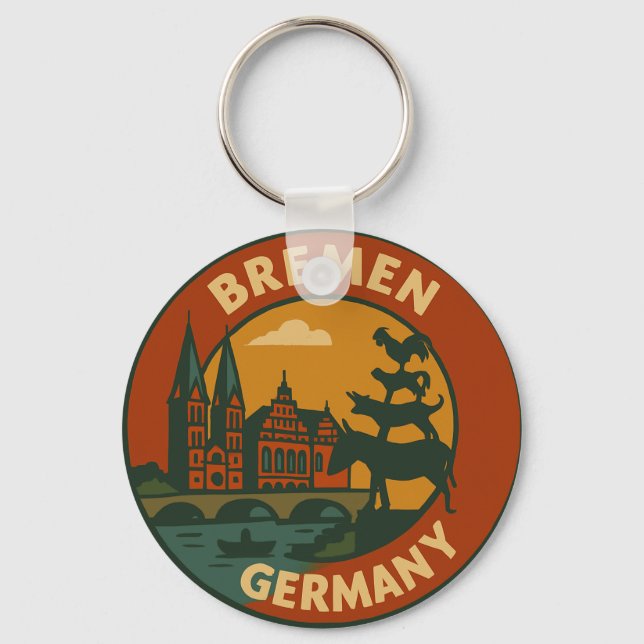 Bremen Tyskland Stad Konst Nyckelring (Framsida)