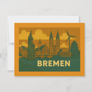 Bremen Tyskland Stad Konst Vykort