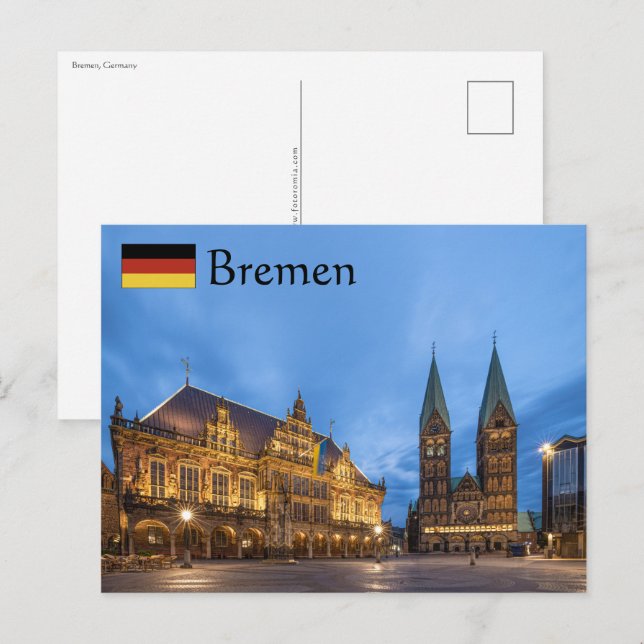 Bremen Tyskland Vykort (Fram/baksida)