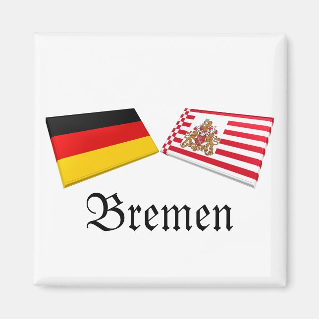 Bremen, Tysklanda Flagga Magnet (Framsidan)
