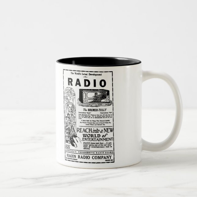 Bremer 1927 Tully radiosände annonsmuggen Två-Tonad Mugg (Höger)