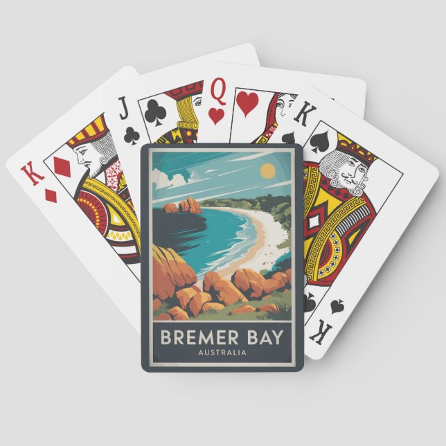 Bremer Bay Australia Illustration Travel Art Retro Casinokort (Baksidan)