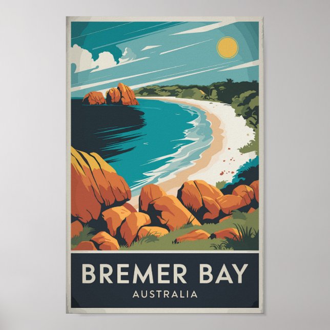 Bremer Bay Australia Illustration Travel Art Retro Poster (Framsidan)