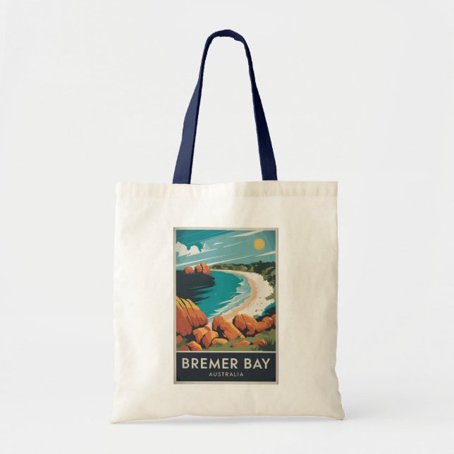 Bremer Bay Australia Illustration Travel Art Retro Tygkasse (Framsidan)