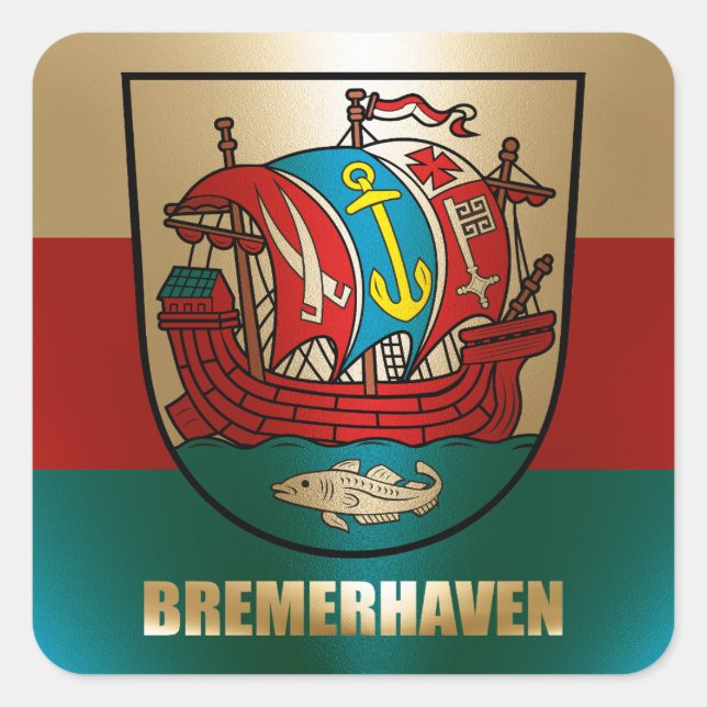 Bremerhaven Fyrkantigt Klistermärke (Framsida)