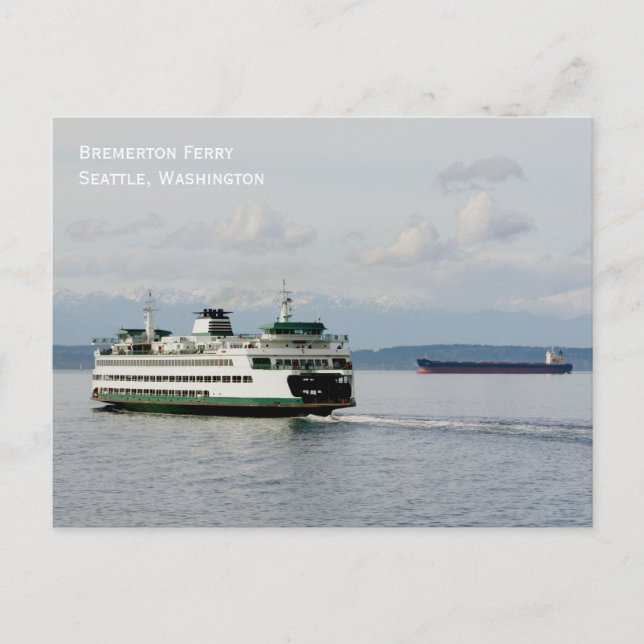 Bremerton Ferry Postcard Vykort (Framsida)