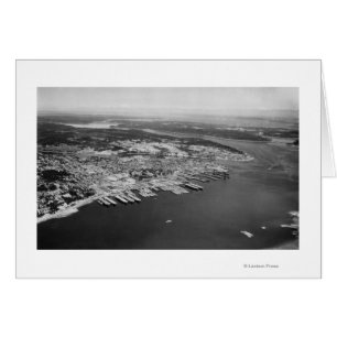 Bremerton, WA - Aerial View of City Photograph Hälsningskort