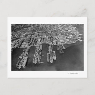 Bremerton, WA Aerial View of Navy Docks Vykort